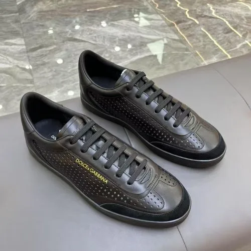 D&G サントロペ レザー スニーカー 新作 洗練された ドルチェ&ガッバーナ コピー ブラック
