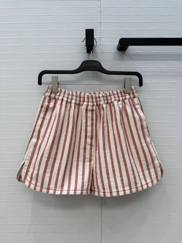 フェンディ パンツ 偽物 爽やか コットン ストライプ柄 ショートパンツ