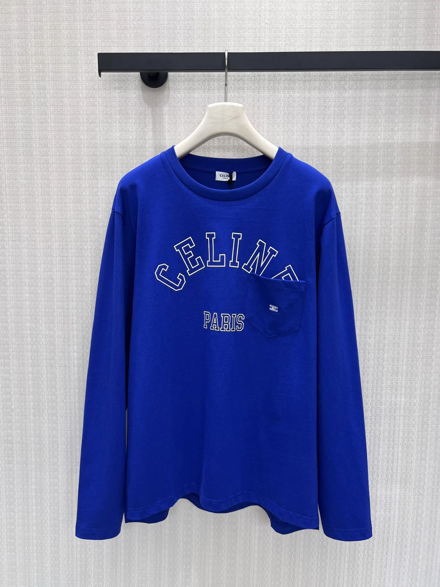 カジュアル お洒落 セリーヌ Tシャツ 偽物 コットン ロゴ入り 長袖Tシャツ