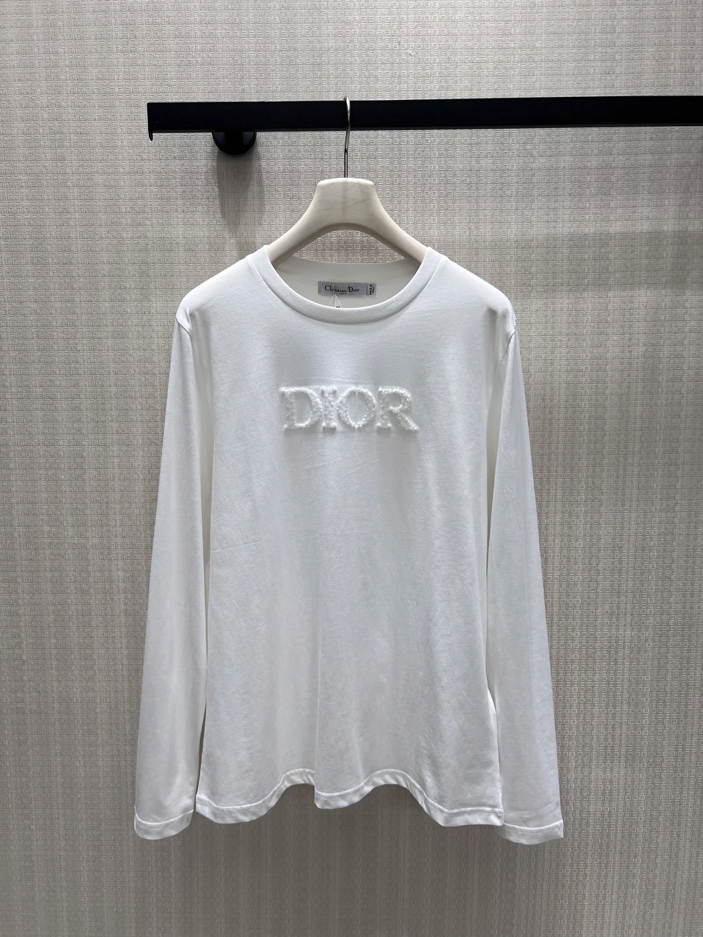 ベーシック ロゴ入り 長袖Tシャツ クリスチャン・ディオール Tシャツ コピー ホワイト