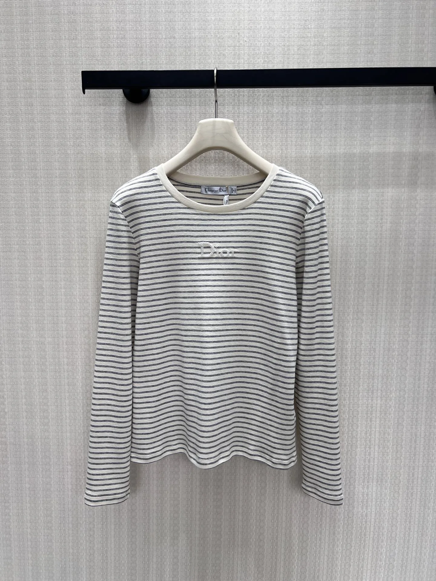 ボーダー柄 コットン 長袖Tシャツ クリスチャン・ディオール Tシャツ コピー