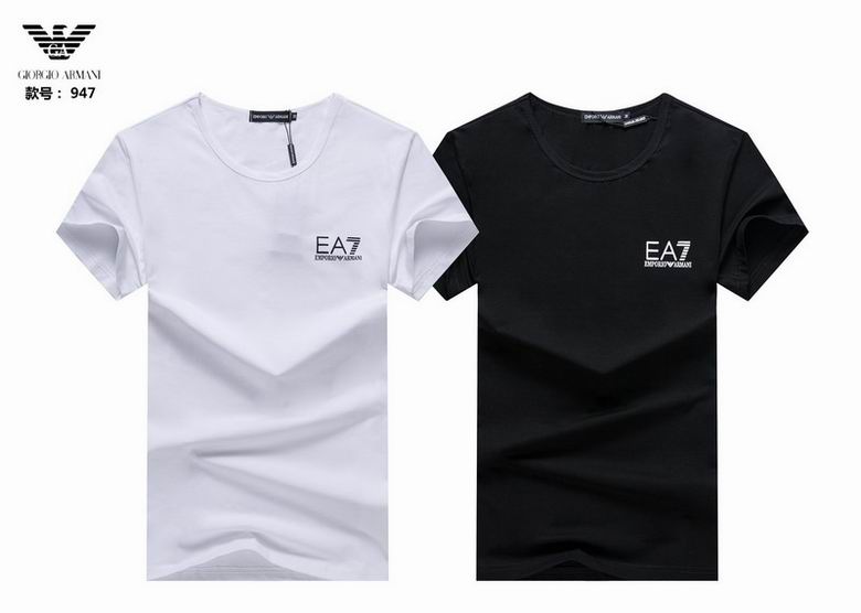 カジュアル シンプル 合わせやすい プリント クールネック アルマーニ 半袖tシャツ メンズ コピー ホワイト ブラック
