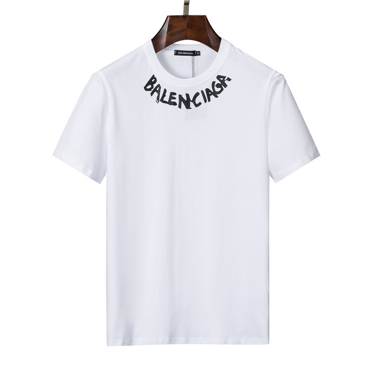 合わせやすい カジュアル トップス バレンシアガ 半袖tシャツ コピー ベーシック お洒落 ロゴ プリント クルーネック