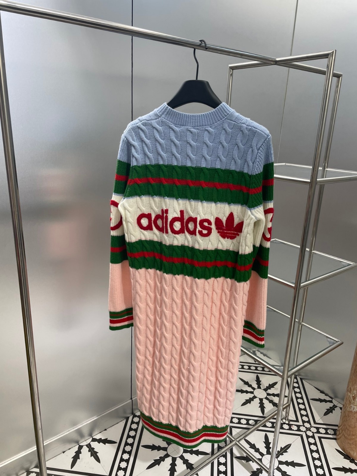 adidas x Gucci ウール ニット ドレス グッチ ワンピース コピー 長袖 クルーネック