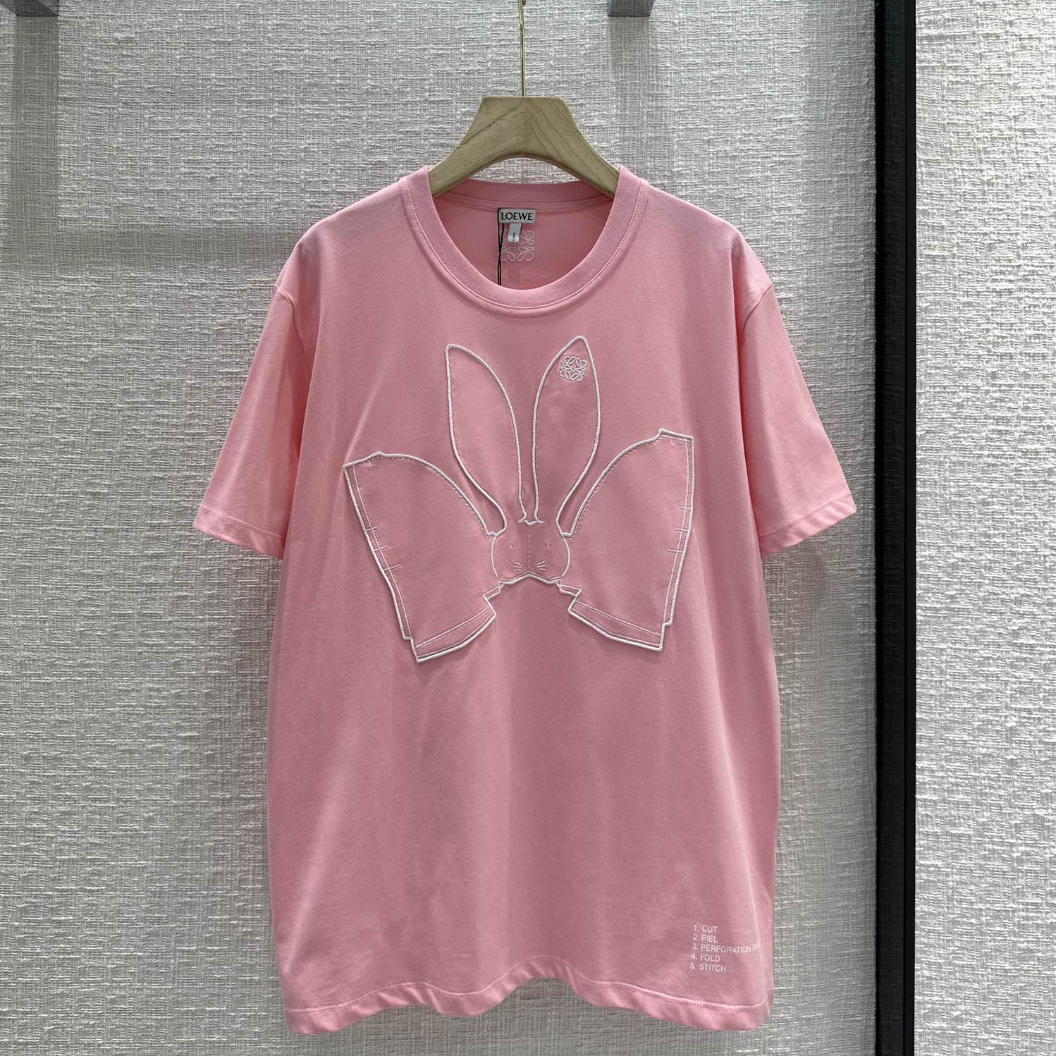 新作～可愛い バニー 半袖Tシャツ コットン ロエベ Tシャツ コピー ユニセックス ピンク