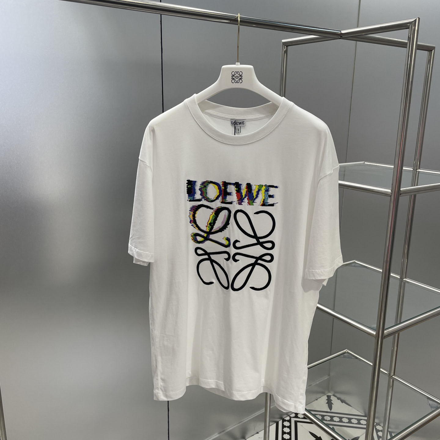 ロエベ Tシャツ コピー ロゴ カジュアル ユニセックス アナグラム コットン 半袖Tシャツ 