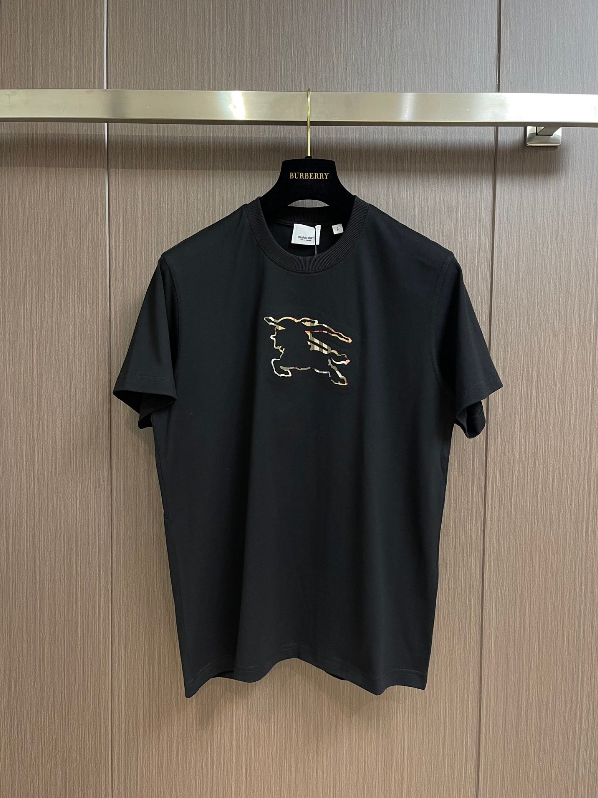 チェックEKD コットンTシャツ バーバリー Tシャツ コピー クルーネック