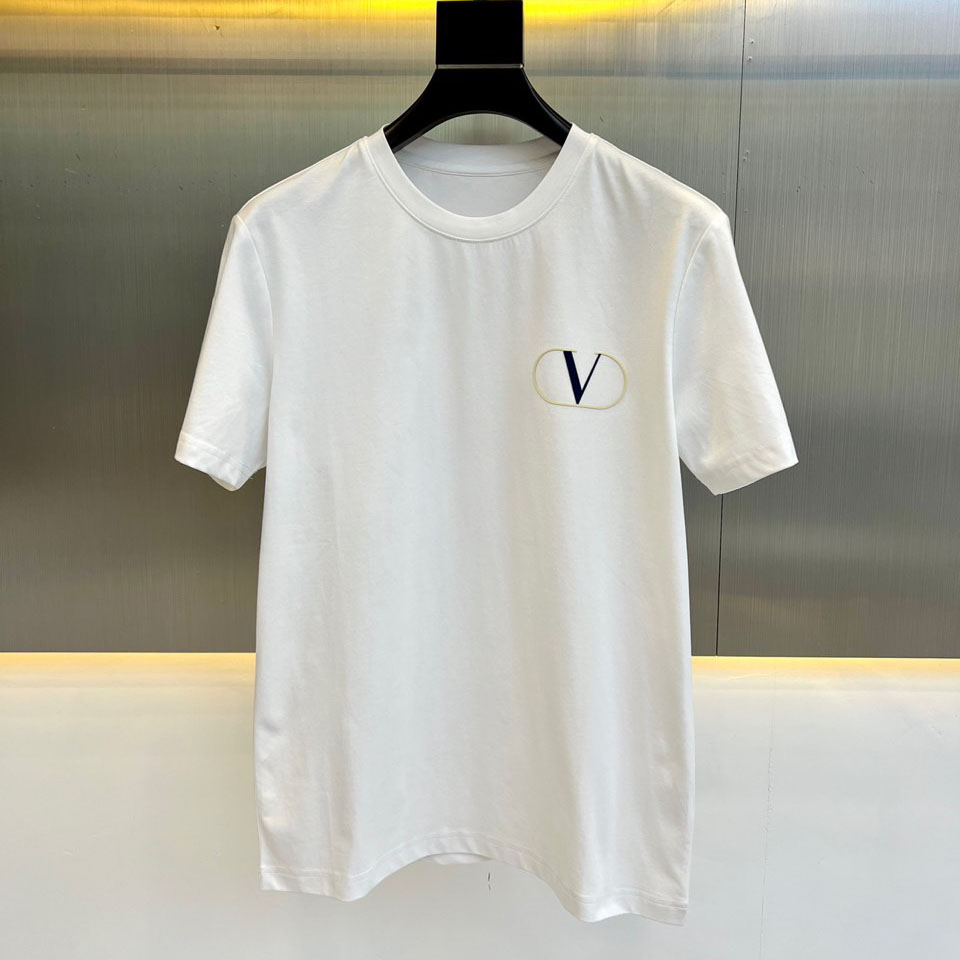 ヴァレンティノ Tシャツ コピー メンズ Vロゴ コットン 半袖Tシャツ ホワイト