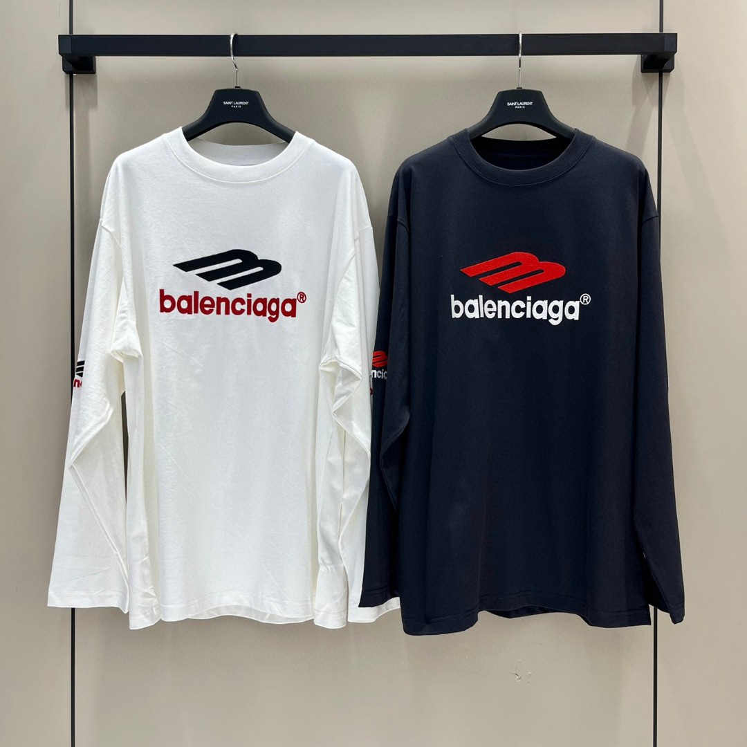 おしゃれ 人気 バレンシアガ 3B SPORTS ICON ロングスリーブ Tシャツ