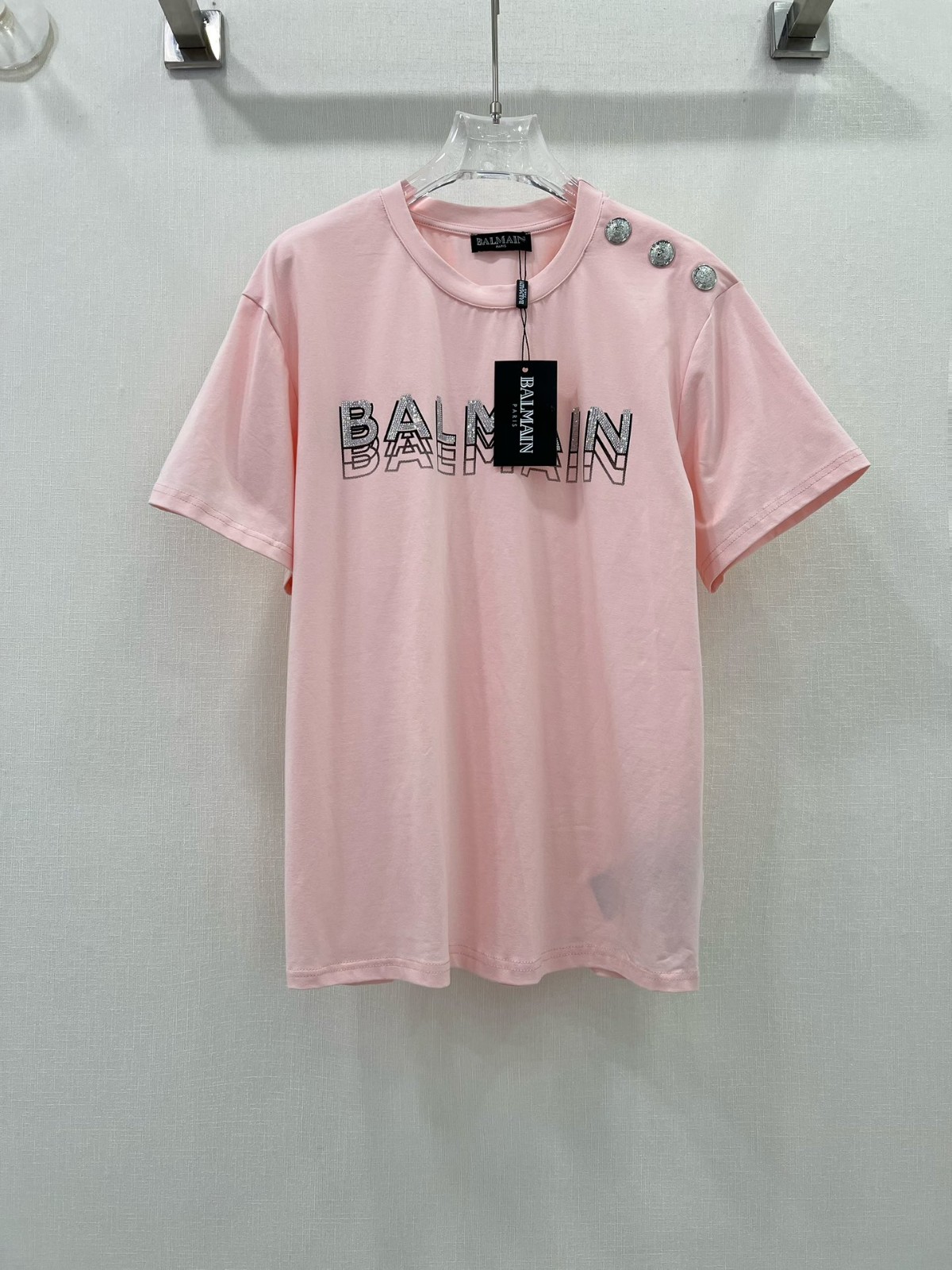 BALMAIN ピンクロゴTシャツ - usbcell.com.uy