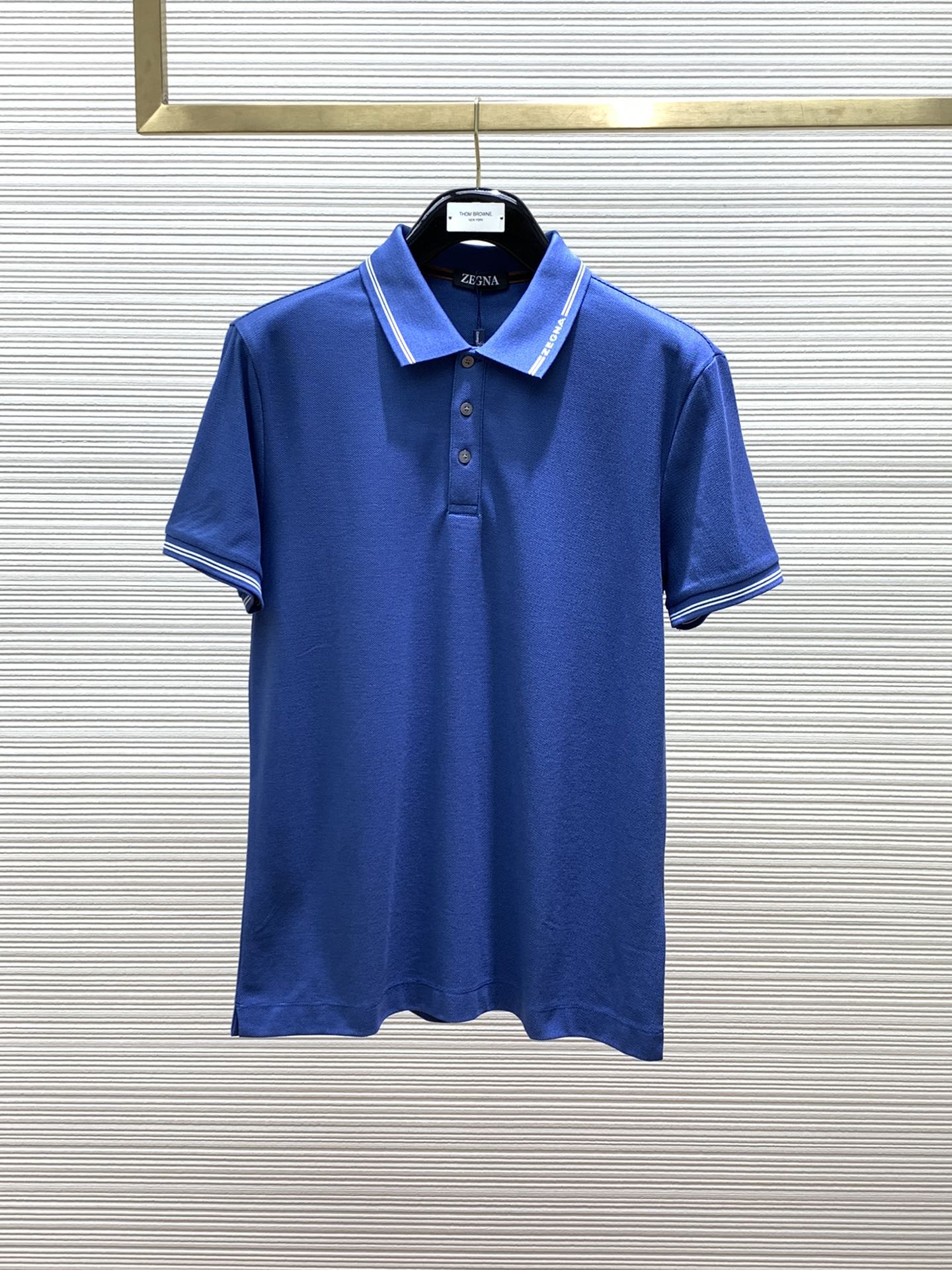 エルメネジルド・ゼニア Tシャツ コピー カジュアル コットン 半袖 ポロシャツ ブルー