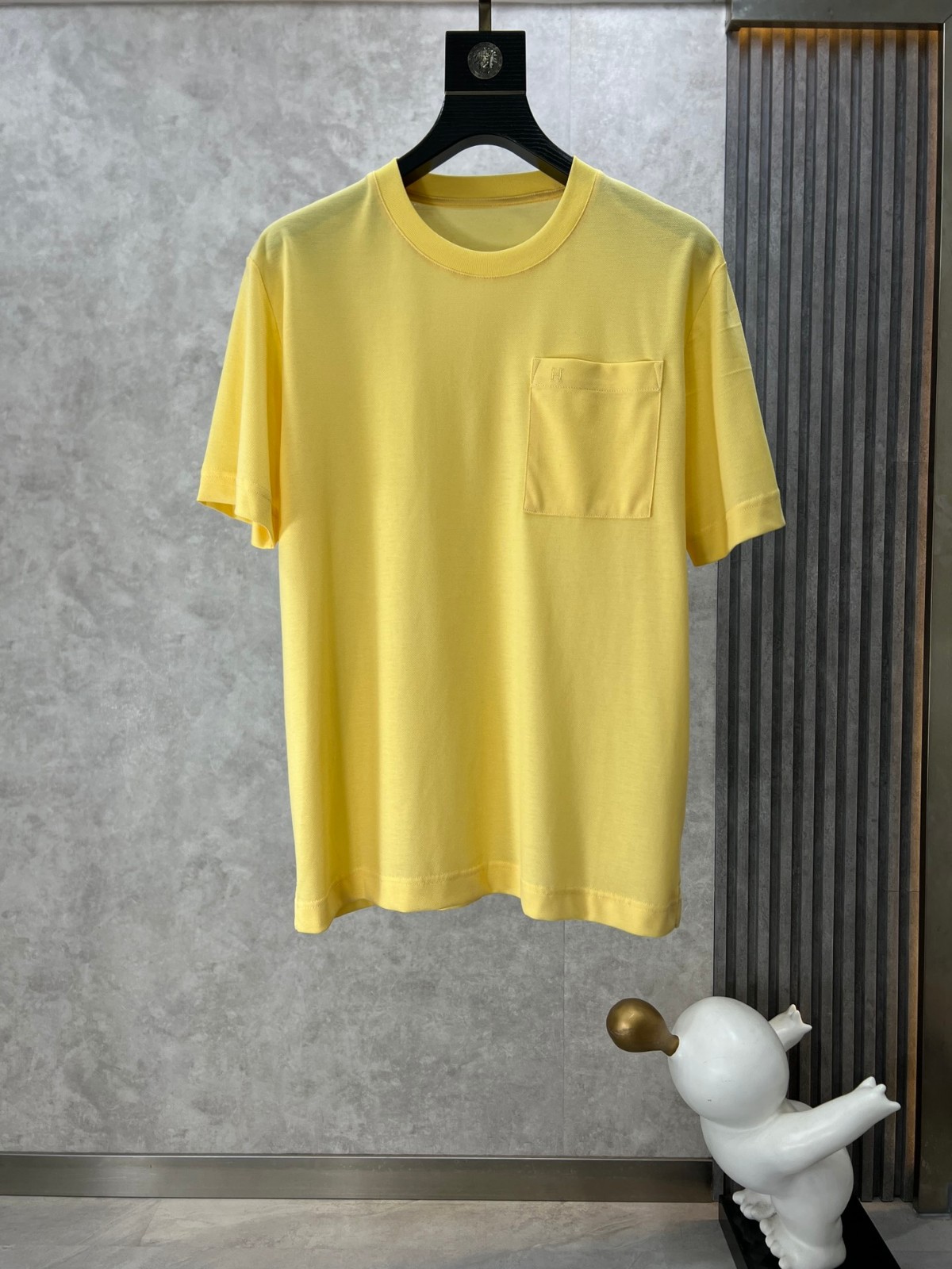 定番 人気 合わせやすい 半袖Tシャツ エルメス Tシャツ コピー イエロー