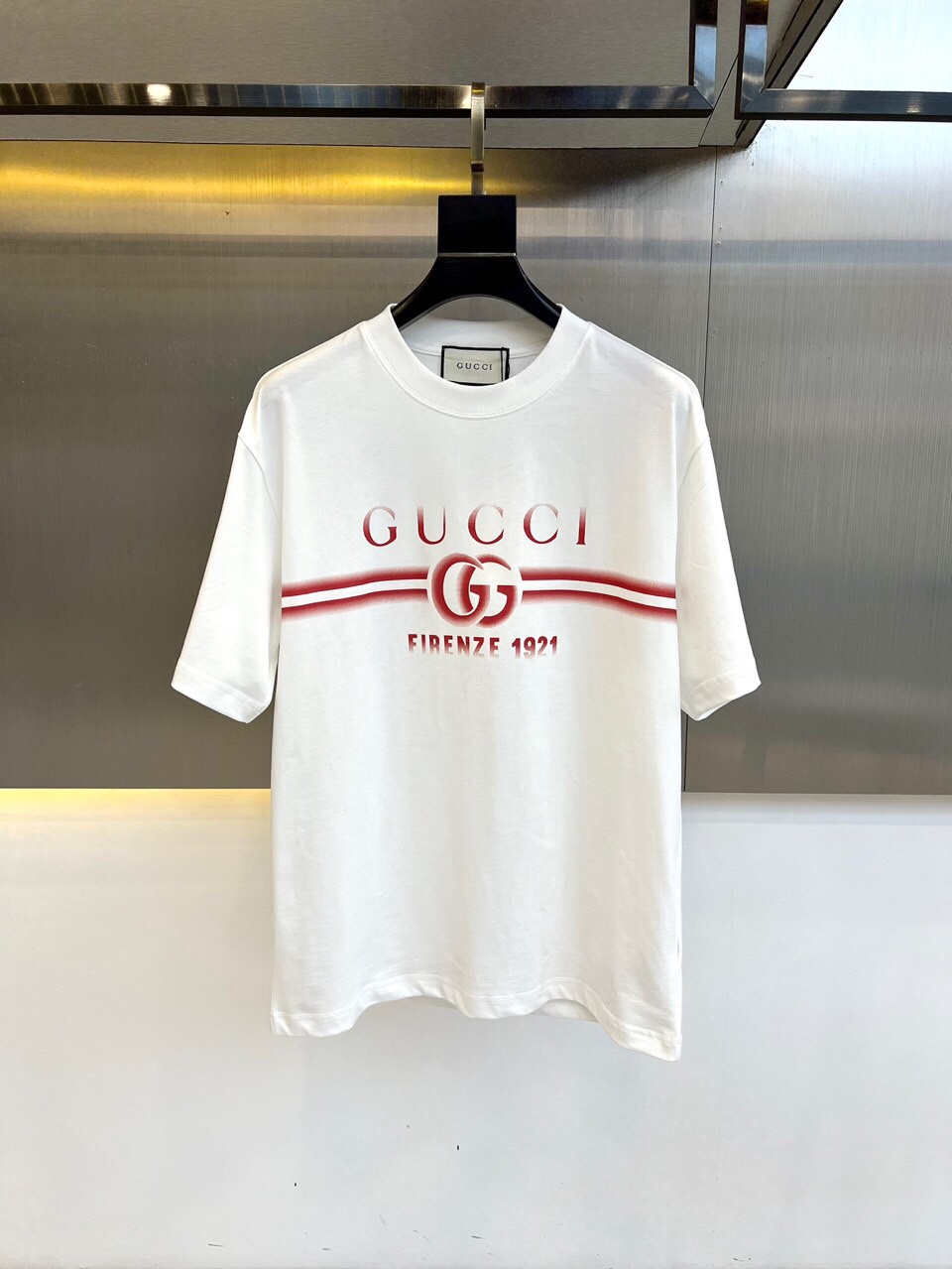 GUCCIプリント コットンジャージー Tシャツ グッチ 半袖Tシャツ コピー ホワイト