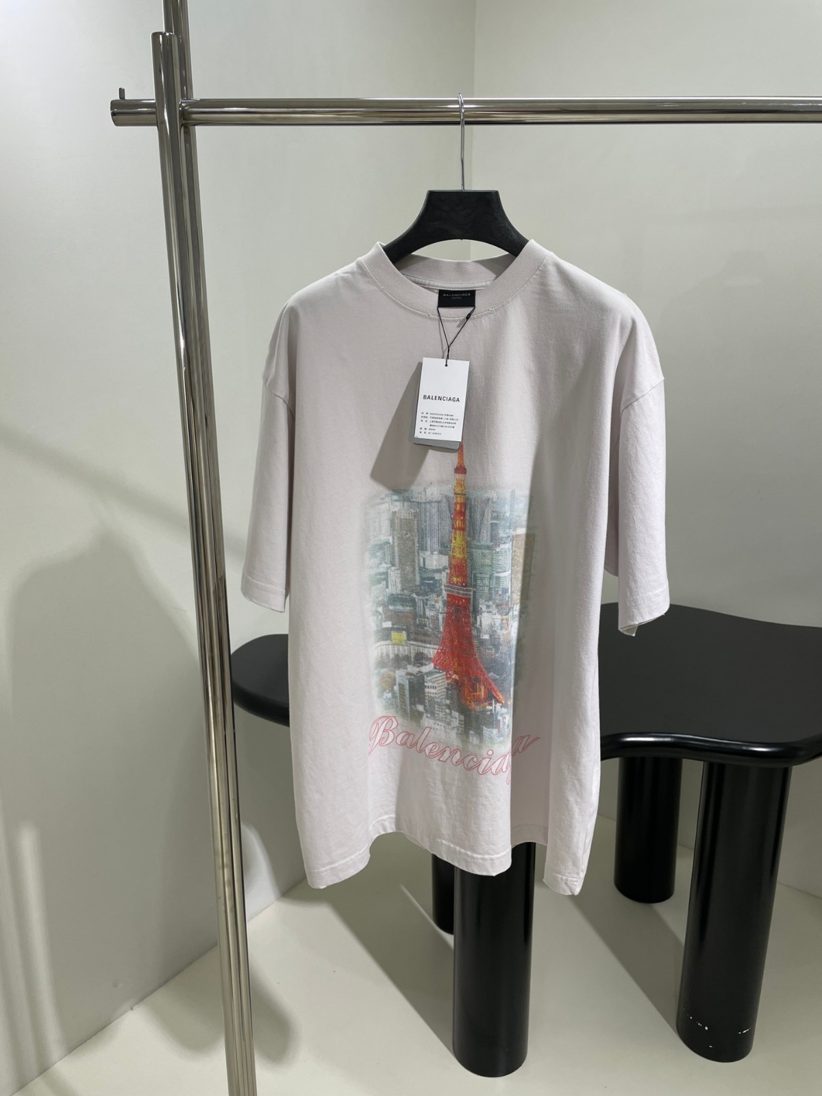 ユニセックス オーバーサイズ プリント Tシャツ バレンシアガ 半袖Tシャツ コピー 