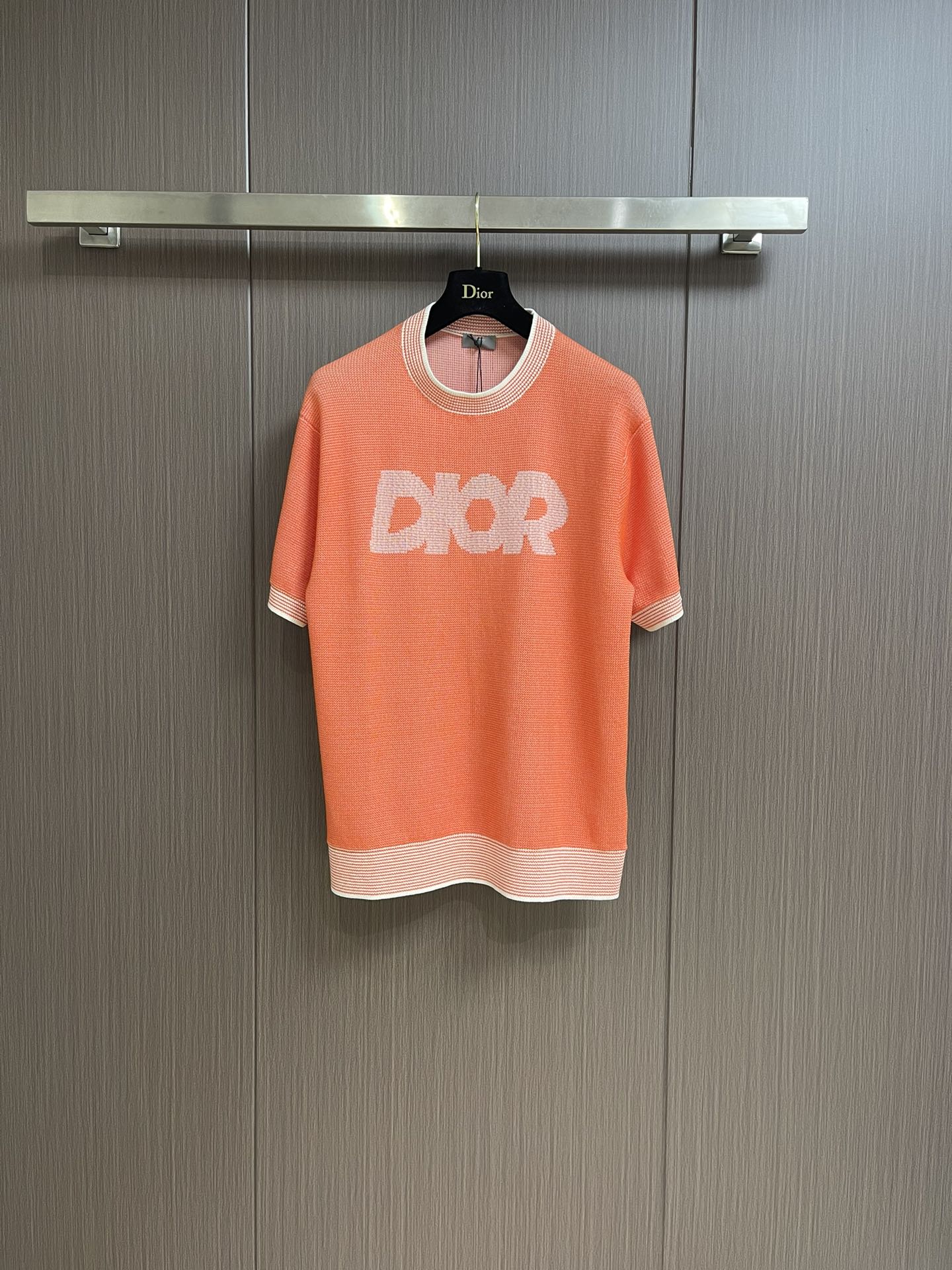 おしゃれ Dior Italic ニットTシャツ クリスチャン・ディオール ニットウェア コピー オレンジ